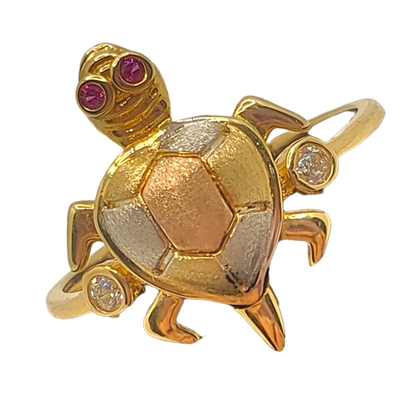 14k solid Gold Turtle Rings size 8 - Picture 3 of 15
